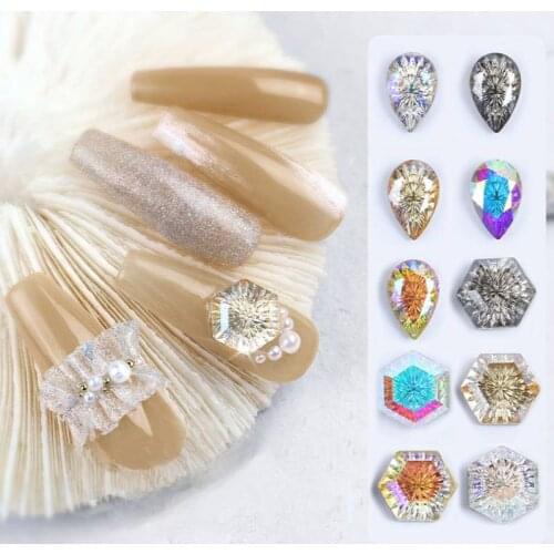 Nail Art 3D Crystal Decorative Nail Art Embossed Colorful DIY Nail Rhinestone Jewelry Shine Nail Supplies Manicure Sequins