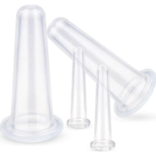 4 Pieces/set Of Silicone Suction Cup Vacuum Facial Massage Cup Durable Practical Silicone Massage Cup