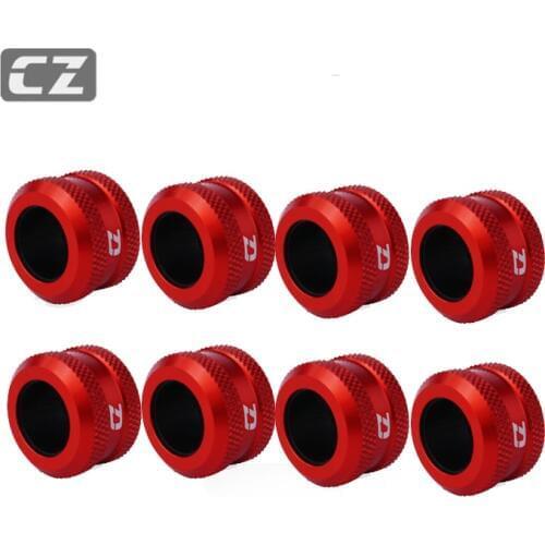 8PCS CZ G1/4" OD14MM Anti Off Hard Tube Fittings 10x14MM PETG Acrylic Tube Connector ,Black ,White,Silver ,Red,Blue