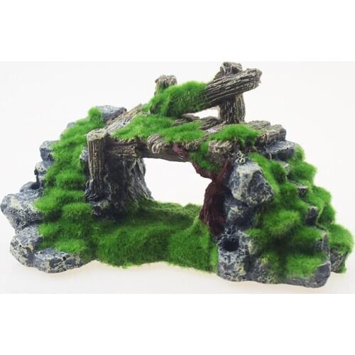 1Pcs Aquarium Resin Bridge Fish Play Cave Ornaments Aquarium Decoration Turtle Tank Landscape Rockery Crafts Pet Supplies