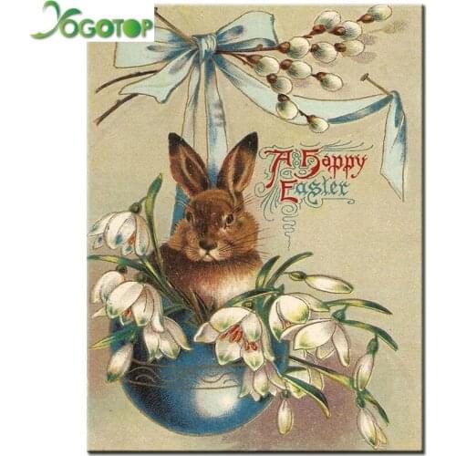 Diamond Painting 5d rabbit Easter eggs Cross Stitch Rhinestones Diy Diamond Embroidery Animal Gift Handicrafts Wall Art YY3355