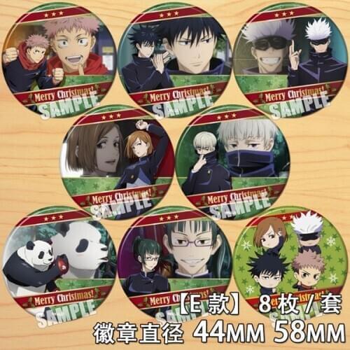 Anime Jujutsu Kaisen Yuji Itadori Fushiguro Megumi Figure Badge Round Brooch Pin Gifts Kids Collection Toy