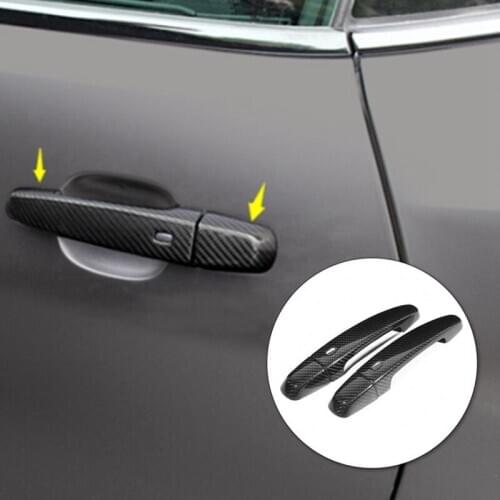 AU04 -4Pcs Carbon Fiber Side Door Handle Cover Trim Fit for Chevrolet Camaro 2017-2018 Car Accessories