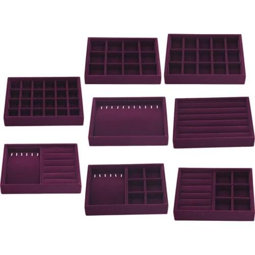 Jewelry Tray Drawer Insert Necklaces Rings Pendants Display Show Case Organizer