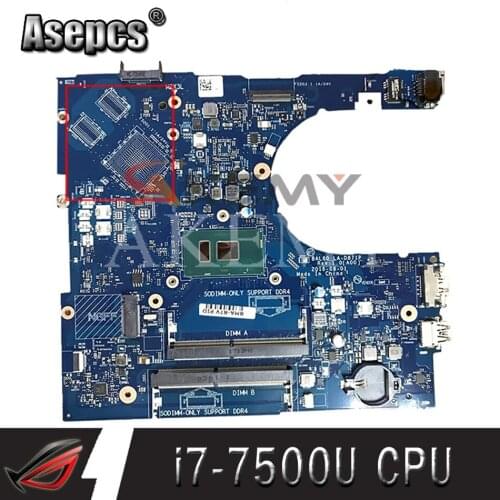 For DELL Inspiron 5566 Laptop motherboard i7-7500U processor J0F4J 0J0F4J BAL60 LA-D871P mainboard 100% working
