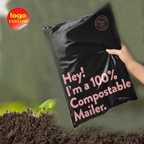 ECO Completely Degradable Bio Based Mailing Bag Compost Postal Bag Plant Starch Self Adhesive Bag Clothing Express Bag Logo
