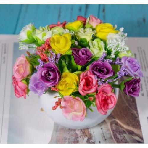 Fake Flower Set Mobile Phone Counter Decoration Decoration Flower Set Potted Simulated Flower Small Potted Set New Style