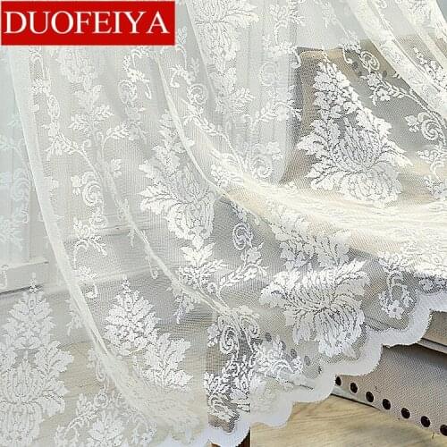 Lace Tulle Curtains for Living Room European-Style Window Mesh Yarn Sheer Bedroom Curtains Girls Princess Drapes Customized