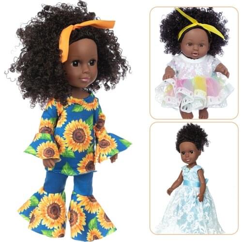 8" 14" Baby Rebirth Doll Toy Infant African Doll Doll Action Figure For Boys And Girls To Keep Company With Enamelled Doll Toys