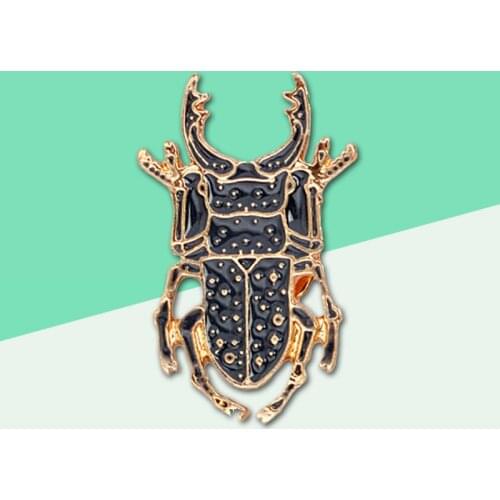 Fashion Animal Insect Simulation Longicorn Enamel Brooch Exploring Natural Series Children Jeans Knapsack Lapel Jewelry