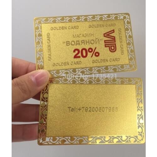 Custom gold frosted metal discount VIP card