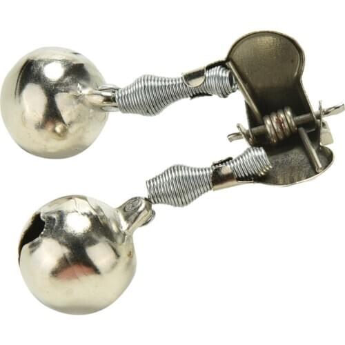 New 10 Pcs/lot Silver Color Fishing Twin Bells Bite Alarm Clip-on for Fishing Rod Outdoor Fishing Accessory