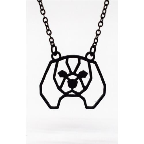 4 Colors Origami Cavalier King Charles Spaniel Charm Necklace Trendy Metal Dog Jewellery Pendant Necklace Women Jewelery