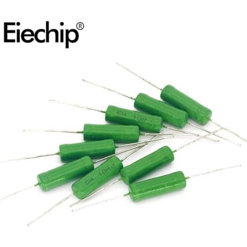 5PCS RX21 Wire Wound Resistance 6W 5% 0.1R 1R 2R 4.7R 10R 2K 7.5K 15K 22R 47R 100R 200R 470R 1K 1.5K 2.2K 4.7K 10K ohm resistor