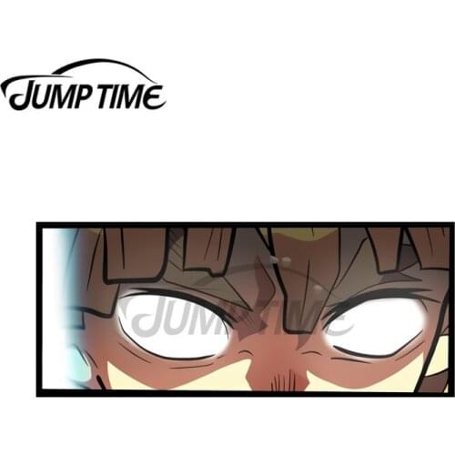 JumpTime 13 x 5.2 cm For Demon Slayer Zenitsu DIY Car Stickers Sunscreen Decal Car Accessories 3D Windshield Custom Printing