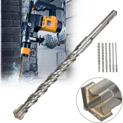 Concrete Tungsten Carbide Tip 210mm SDS Plus Crosshead Drill Bits Carbide Twin Spiral Drilling Efficiency High Precision Durable