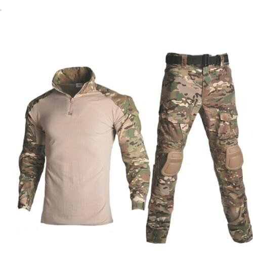 Military Hunting Clothes Multicam Tactical Jacket Army Combat Shirt + Cargo Pants Shooting Uniform Camouflage Airsoft Equipment
