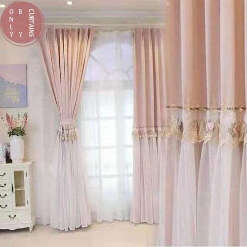 New Full Blackout Bedroom Heat Insulation Sunscreen Simple Modern Hook Little Girl Room Princess Style Curtains for Living Room