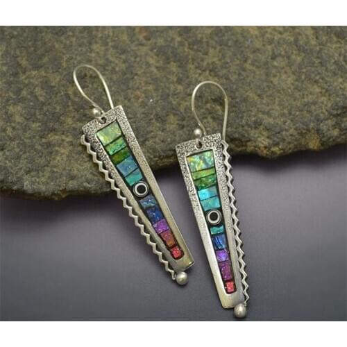 2020 New Vintage Resin Indian Dangle Earrings For Women Fashion Jewelry Drop Earring Ethnic Tribal Brincos Accessories Mujer