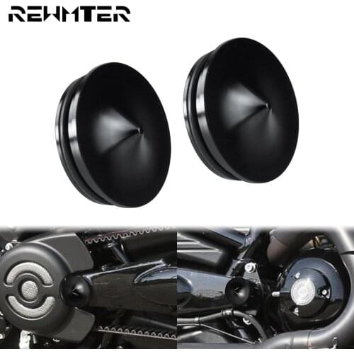 2xMotorcycle Black Swingarm Bolts Cover Aluminum For Harley V-Rod 06-2017 Muscle Night Rod Special VRSCDX VRSCF VRSCAW VRSCR