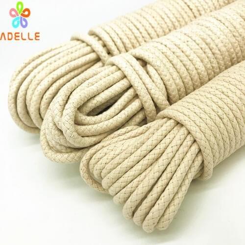 4/5/6/8mm*25m braided waxed cotton rope thick strong stretch flagpole pulley line clothes rope bondage free shipping HOT