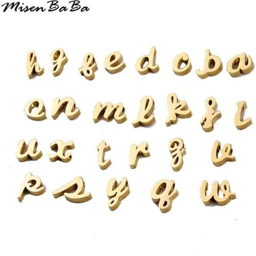 5PCS/lot Stainless Steel A To Z 26 Lowercase Letters Alphabet Charm Pendant For Jewelry Making Handmade Letter Accessories
