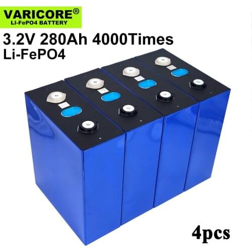 4pcs Original EVE 3.2V 280Ah LiFePO4 battery DIY 12V for Electric car RV Campers Golf Cart Off-Road Solar Wind Class A TAX FREE