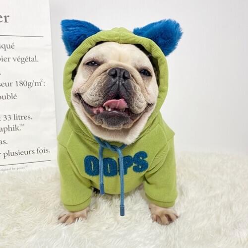 Plus Velvet French Bulldog Hoodies Dog Clothes For Small Dogs Cat Yorkies Sweatshirt Puppy Costume Jacket Sweater Suit Winter