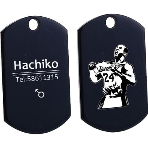 Free engraving Kobe Personalized Dog Tag Stainless Steel Name Engraved ID Tags For Dog Collar