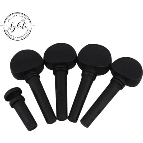 Black Ebony 1/2 Violin Tuning Pegs with Tail End Pin 51 x 20mm