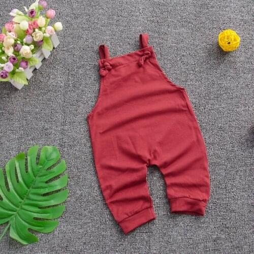 Summer Toddler Kids Baby Boys Girls Sleeveless Solid Colors Suspender Romper Jumpsuit Outwear Bib Pants Overalls Clothes#p4