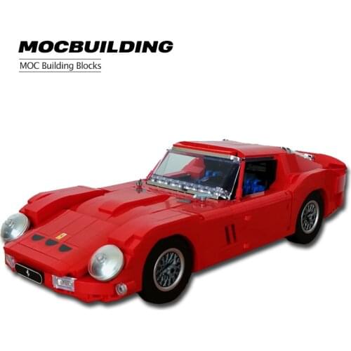 MOC Building Blocks Kids DIY High-Tech Classic Super Car 250 GTO 1962 Red Transportation Vehicle Block Model Toys For Children