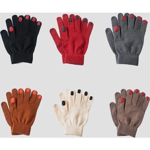 Women Girls Fashion Style Nail polish personaly Warm Knitted Gloves Spcial Girls Winter Autumn Thick Cute Sport Outdoor Mittens