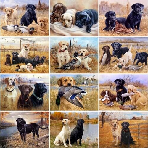 MomoArt 5D DIY Diamond Painting Dog Cross Stitch Kit Rhinestone Art Diamond Embroidery Animal Mosaic Sale Home Decor Gift