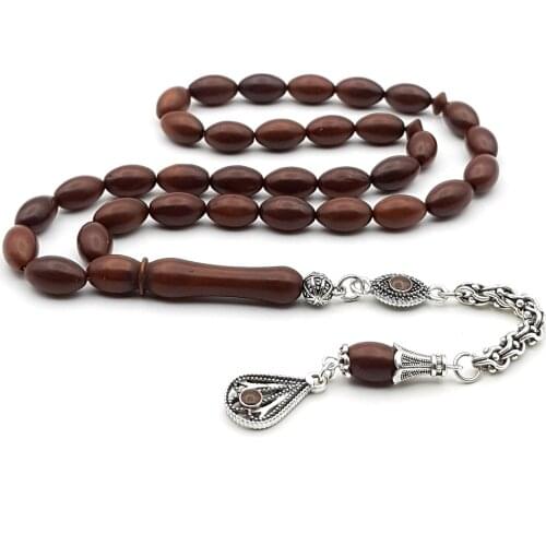 Muslim Prayer Beads Barley Cut Kuka Tasbih Special Enameled, Tarnish, Metal Tasseled