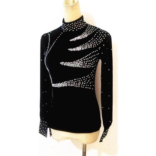 2018 Men/Male/Adult Latin Dance Tops High-Collar 4 Types Stage Long Sleeve Shirt Latin Salsa Rumba Cha Cha Samba Wears Q7022