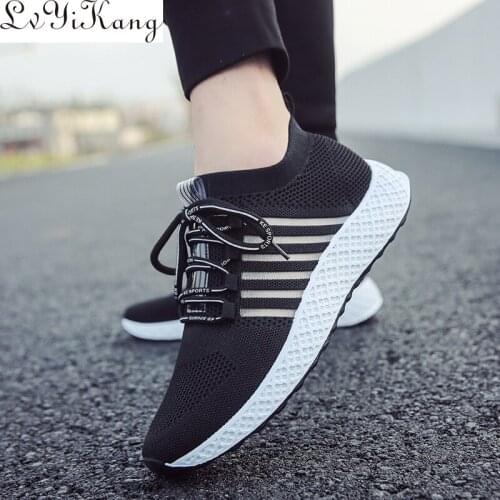 LVYIKANG 2019 Mesh Men Casual Shoes Lac-up Men Shoes Lightweight Comfortable Breathable Walking Sneakers Tenis Feminino Zapatos
