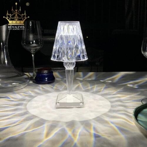 Diamond LED Desk Lamp USB Rechargeable Touch Sensor Bar Light Decor Restaurant Table Lamps Romantic Nightlight Fixture Bed Lamp