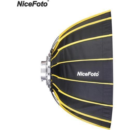 NiceFoto 60cm Hexagonal Softbox w/ Soft Diffuser Cloth and Grid Strip Umbrella Design Soft Box for Speedlite Studio Flash Light