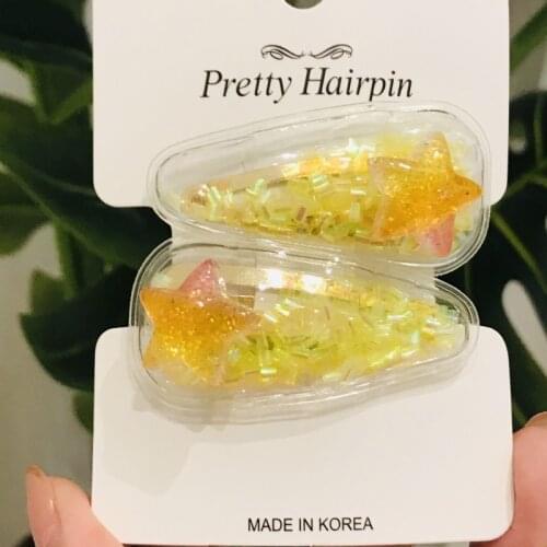 New 2Pcs/set Girls Cute Korean Love stars Hairpins Children Sweet Hair Clip Barrettes Headband Kids Hair Accessories