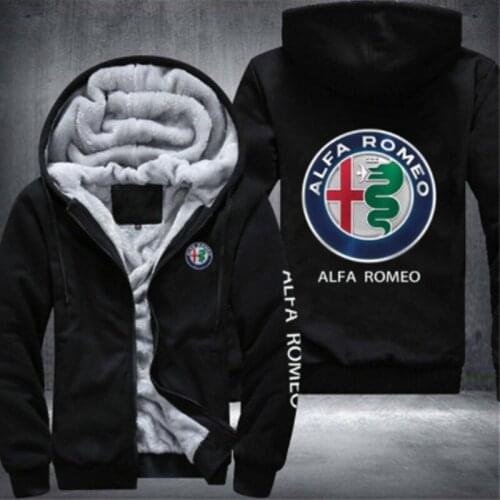 2021New ALFA ROMEO Winter zipper for sweatshirt Tops men Warm Thickening coat Hoodies jackets Colors