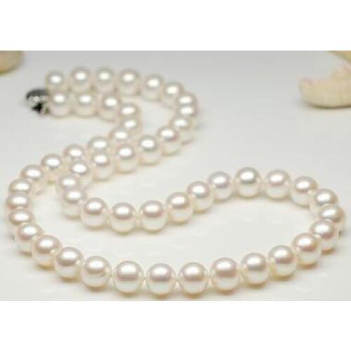 New Arriver Stunning Pearl Jewellery,Large AAA 9-10mm High Quality Round Real Freshwater Pearl Necklace