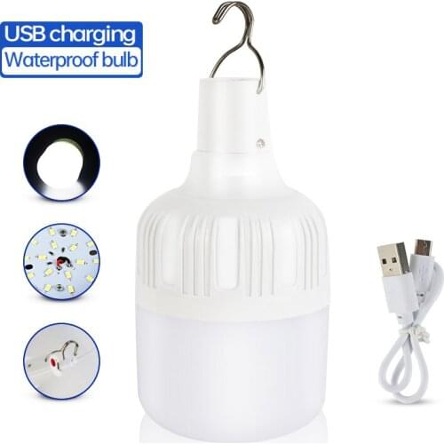 Outdoor USB Rechargeable Mobile LED Lamp Bulbs Emergency Light 5 Levels Portable Hook Up Camping Lights Home Decor Night Light