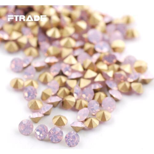 Pink Opal Point Back Rhinestones Glass Round Stone 3D Nail Art Strass Crystal Stones For Craft DIY Jewelry Decoration