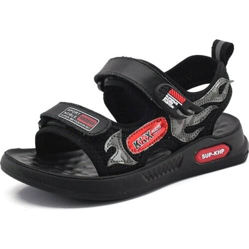 Genuine Leather Boys Sandals Children Beach Shoes Fashion Summer Baby Kids Comfortable Sports Casual Size 26-37