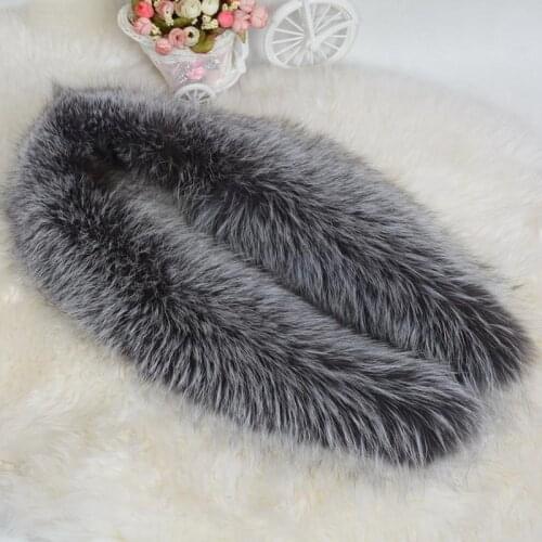 JKP 2019 Silver Fox Fur Collar Real Fur Scarf Winter Warm Fashion Natural Fox Fur Coat Accessory Scarves Luxury Shawl and Wraps