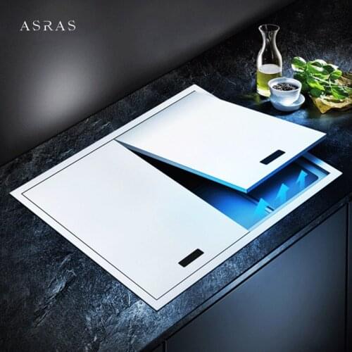 304 Stainless Steel Double Cover Hidden Sink Single Large Size 4mm Thickness Handmade Brushed kitchen Sink With Lifting Faucet