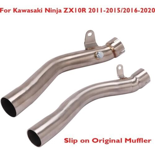 Motorcycle Exhaust Pipe System Connection Link Tube Middle Mid Link Connector Section Replace Catalyst for Kawasaki Ninja ZX10R