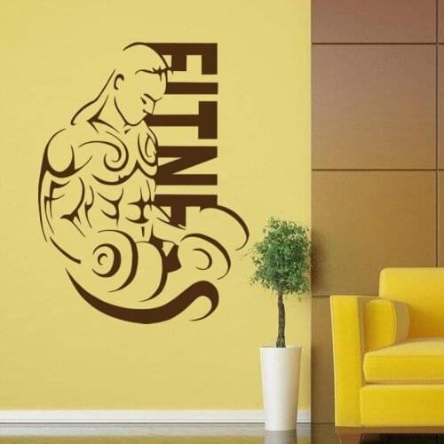 Gym Sticker Fitness Decal Body-building Posters Vinyl Wall Decals Pegatina Quadro Parede Decor Mural Gym Sticker