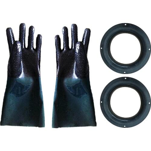 Heavy Duty 19 Inch PVC Sand-Blaster Gloves Clamp Cotton Lining Cabinet Parts